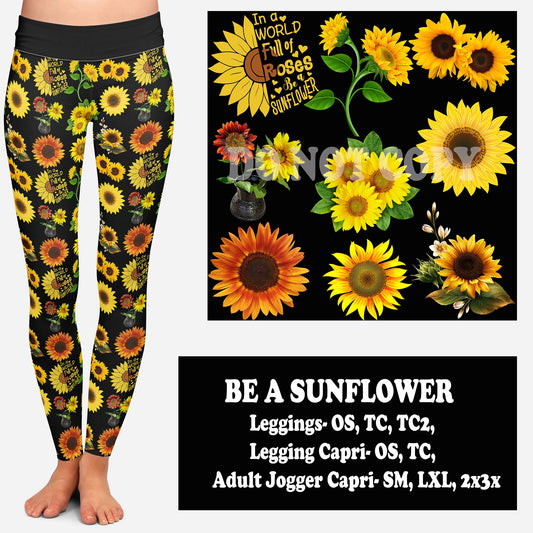 BE A SUNFLOWER (LEGGINGS, CAPRI, JOGGER CAPRI)