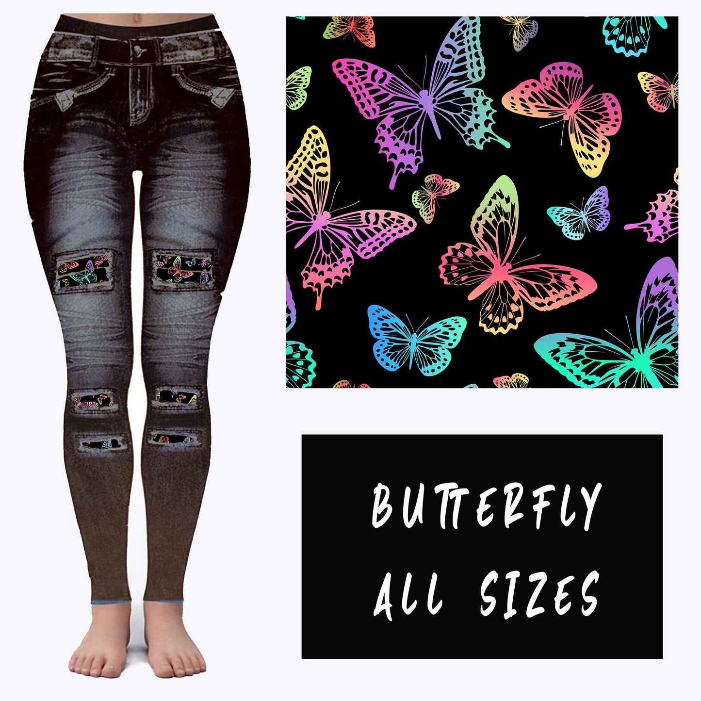 LEGGING JEAN RUN-BUTTERFLY (ACTIVE BACK POCKETS)