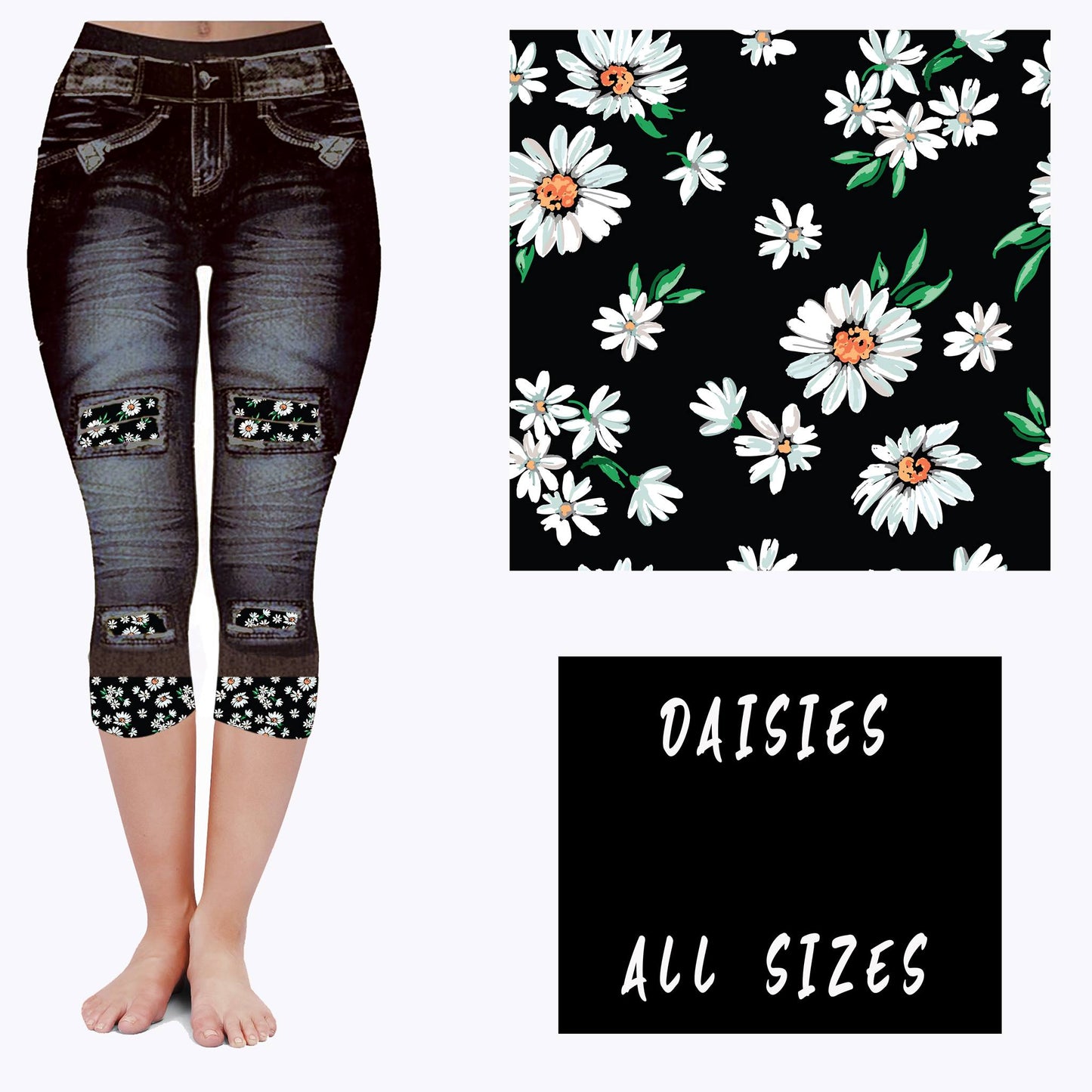 LEGGING JEAN RUN-DAISIES (ACTIVE BACK POCKETS)