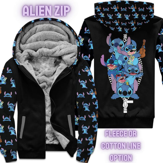 ALIEN ZIP- FLEECE/COTTON LINED JACKETS RUN 12 PREORDER CLOSING 11/29