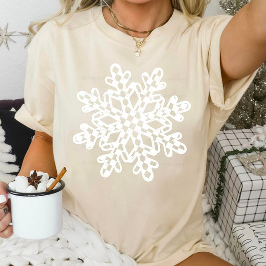 WHITE SNOWFLAKE TEE