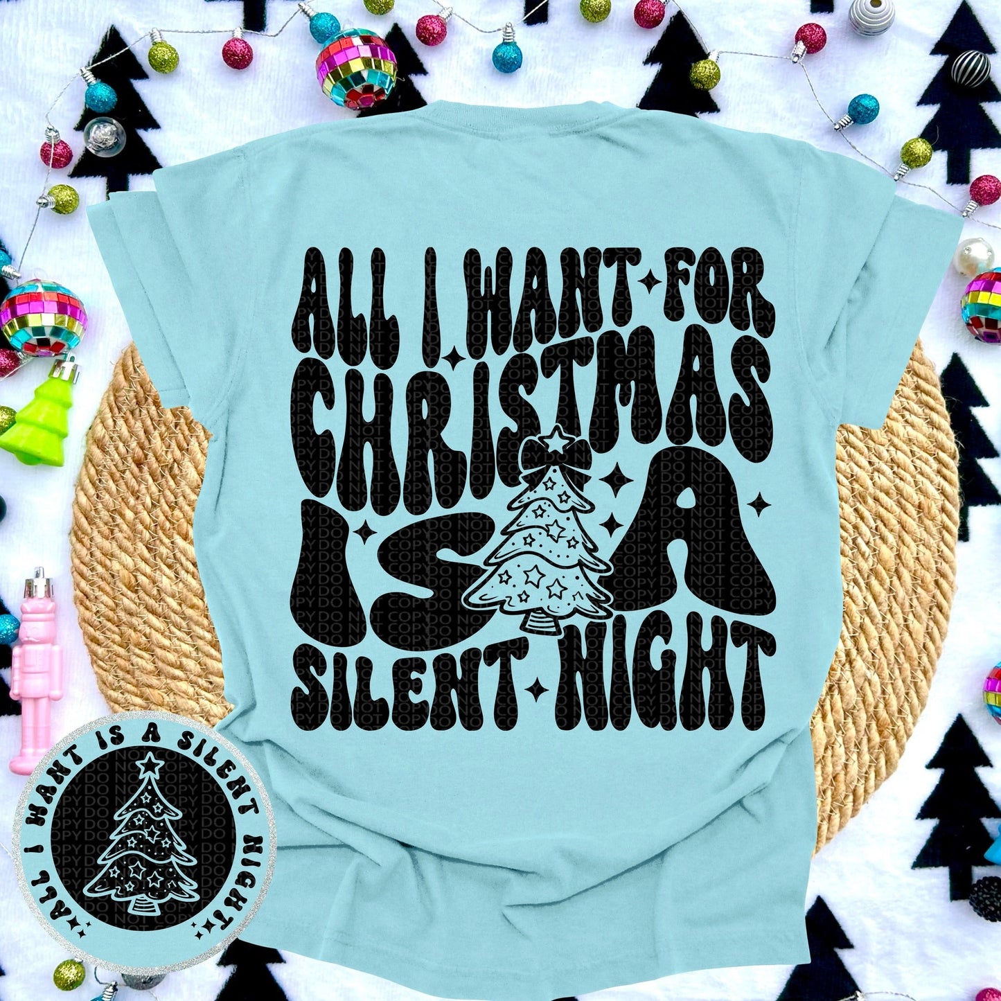 SILENT NIGHT- DOUBLE SIDED TEE