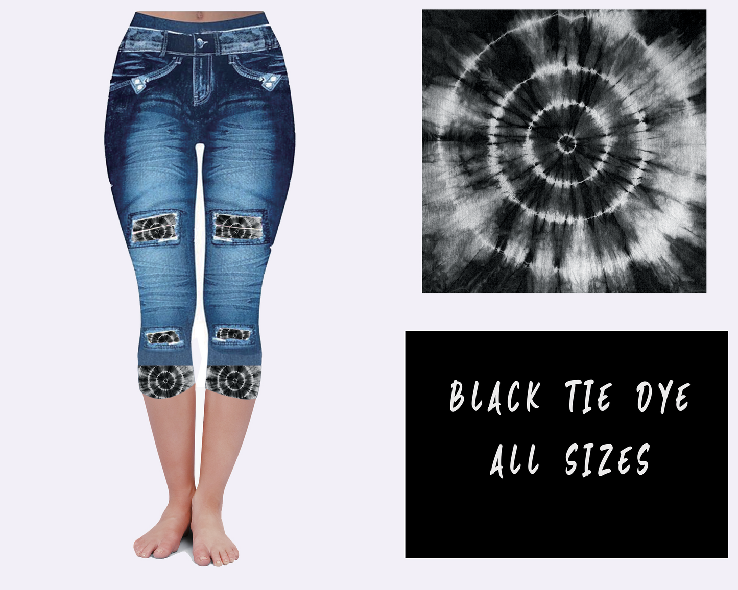 LEGGING JEAN RUN-BLACK TIE DYE (ACTIVE BACK POCKETS)