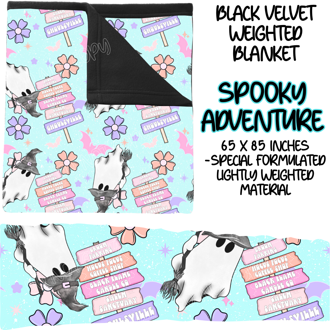 SPOOKY ADVENTURE - BLACK VELVET WEIGHTED BLANKET ROUND 4 PREORDER CLOSING 10/16