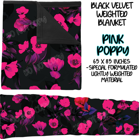 PINK POPPY - BLACK VELVET WEIGHTED BLANKET ROUND 4 PREORDER CLOSING 10/16