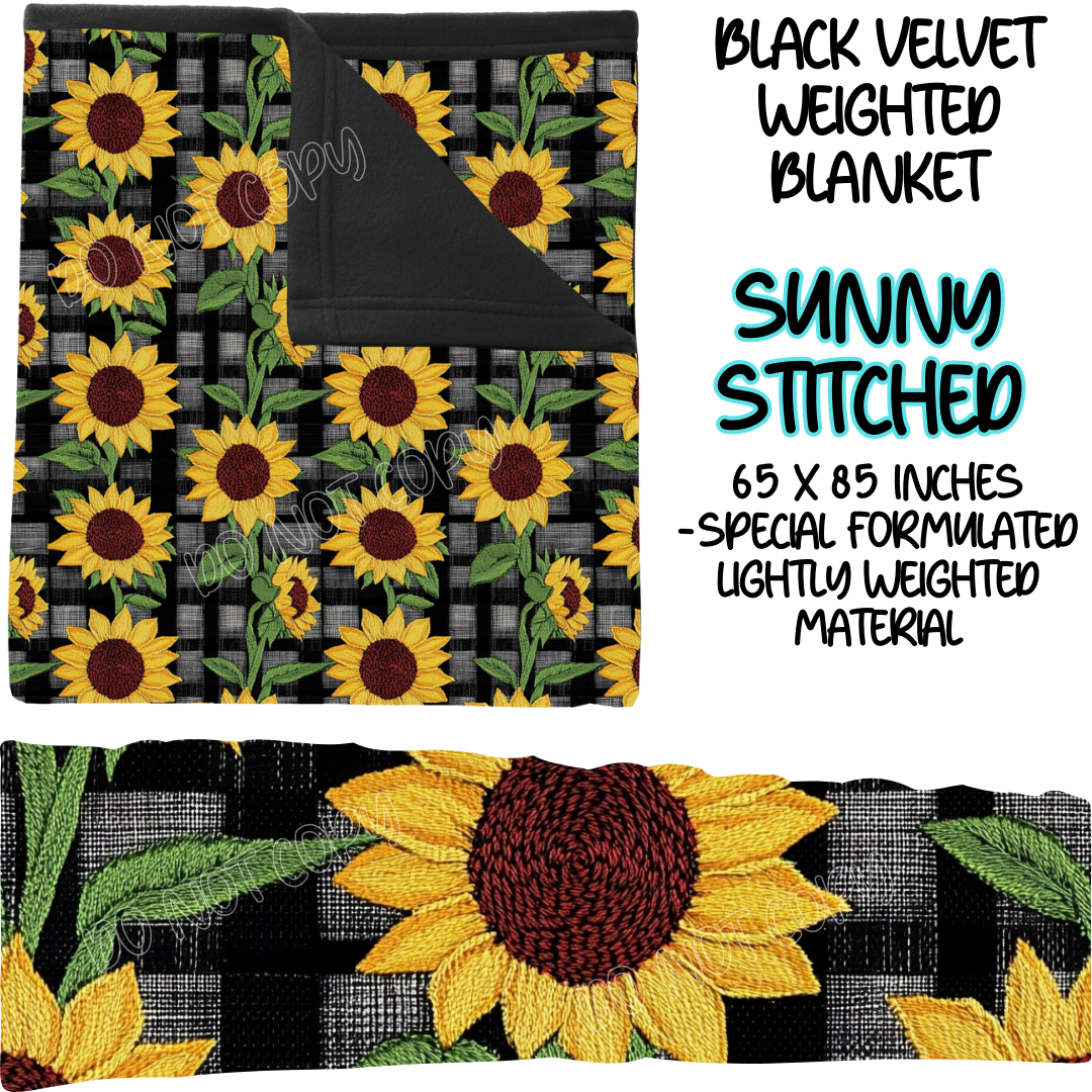 SUNNY STITCHED - BLACK VELVET WEIGHTED BLANKET ROUND 4 PREORDER CLOSING 10/16