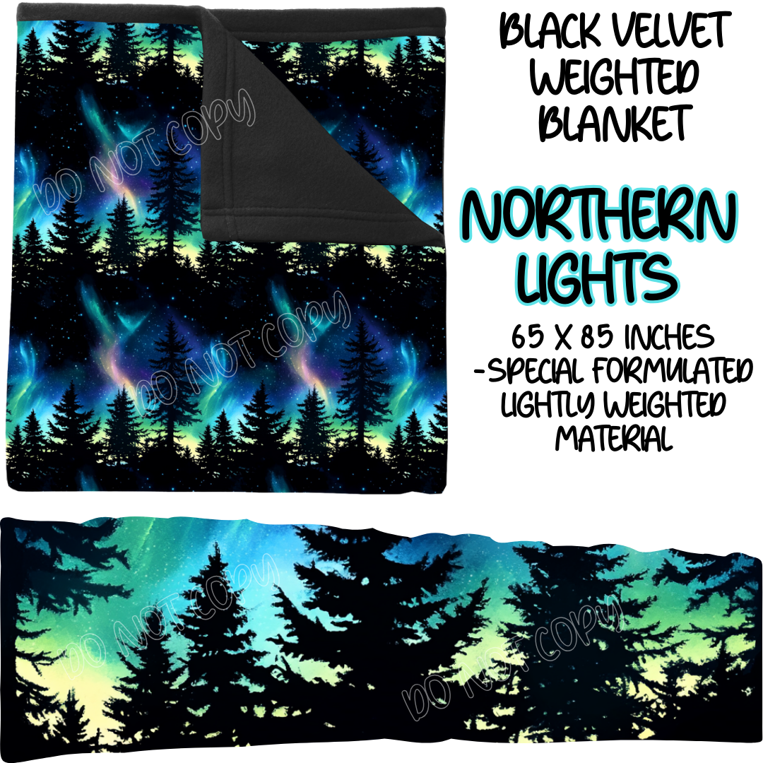 NORTHERN LIGHTS - BLACK VELVET WEIGHTED BLANKET ROUND 4 PREORDER CLOSING 10/16