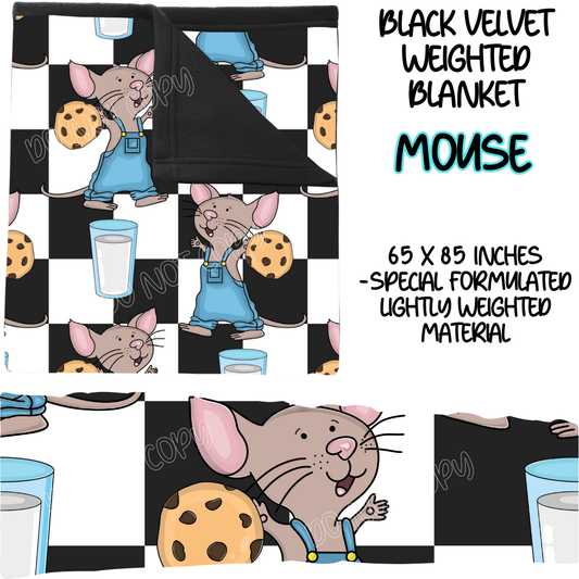 MOUSE - BLACK VELVET WEIGHTED BLANKET ROUND 4 PREORDER CLOSING 10/16