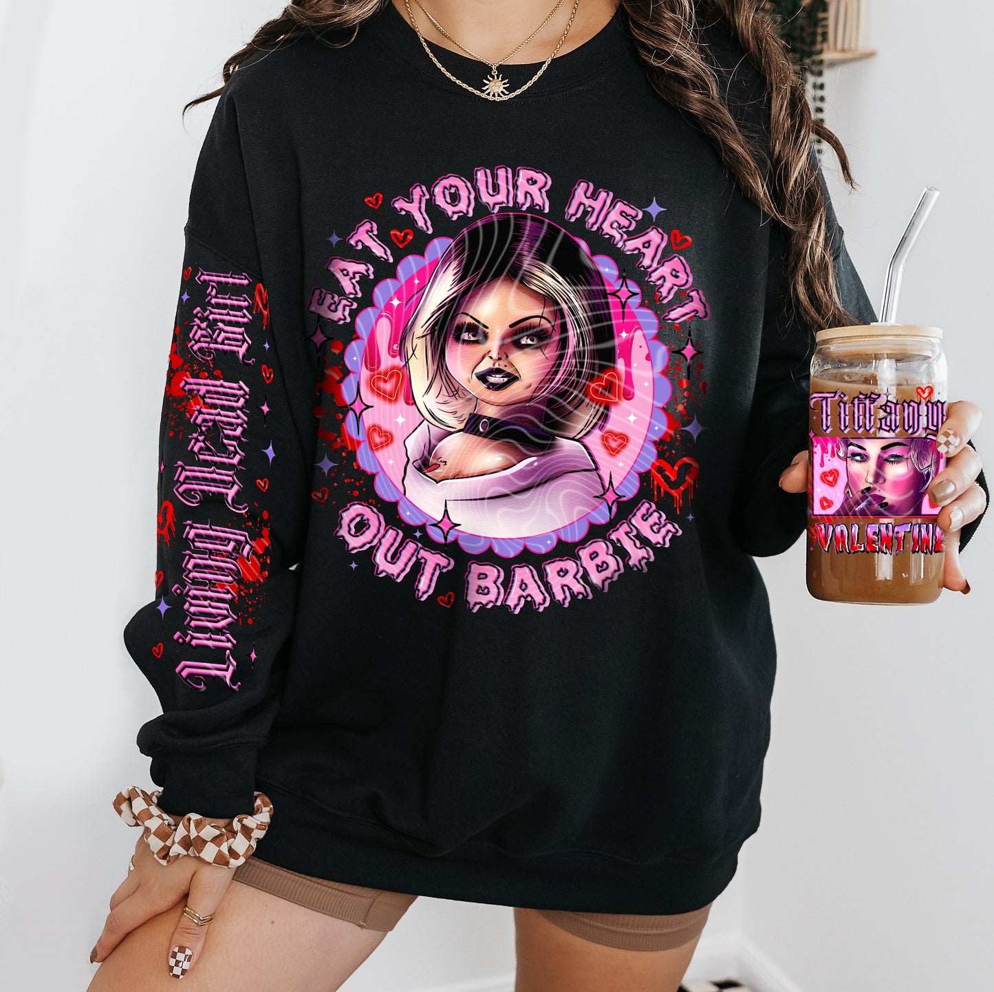 DEAD GIRL - BOOT RUN 1 - CREWNECK SWEATSHIRT W/ SLEEVE PRINT