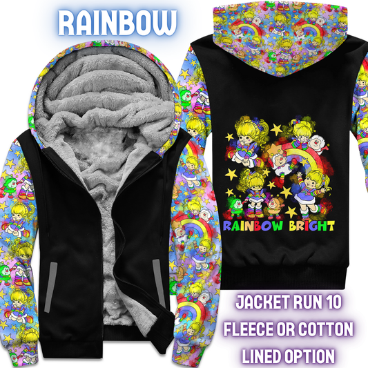 RAINBOW - FLEECE/COTTON LINED JACKETS RUN 10 PREORDER CLOSING 10/26