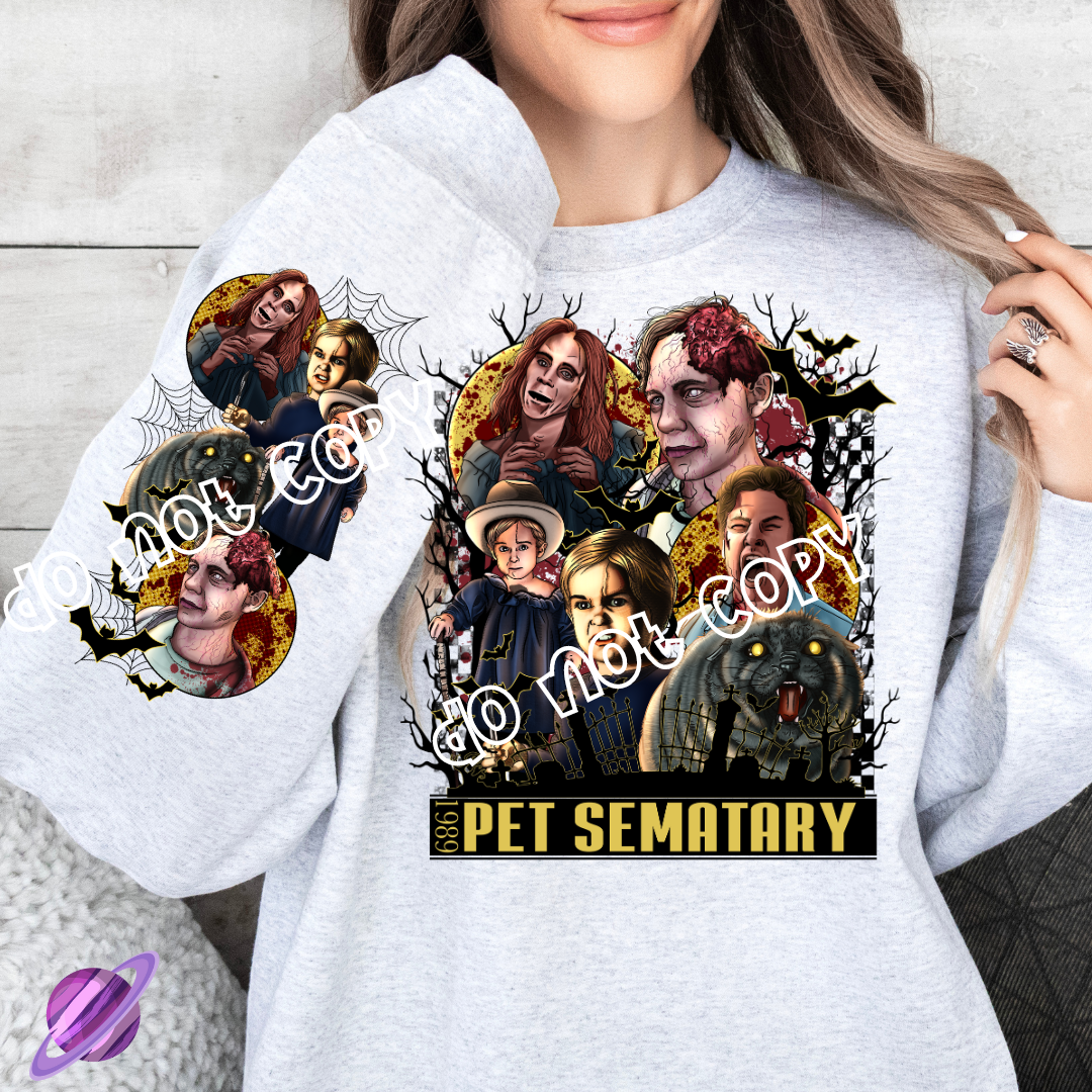 PET SEM CREWNECK SWEATSHIRT W/ SLEEVE PRINT