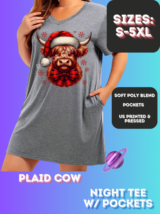 PLAID COW -SLEEP SHIRT-PREORDER CLOSING 11/21