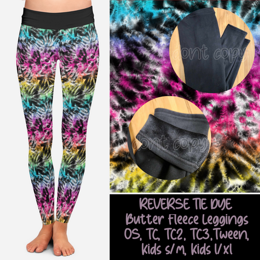 REVERSE TIE DYE - BUTTER FLEECE LINED LEGGINGS