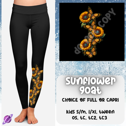 SUNFLOWER GOAT - ONE LEG LEGGING & HOODIE RUN - LEGGING/CAPRI PREORDER CLOSING 10/24