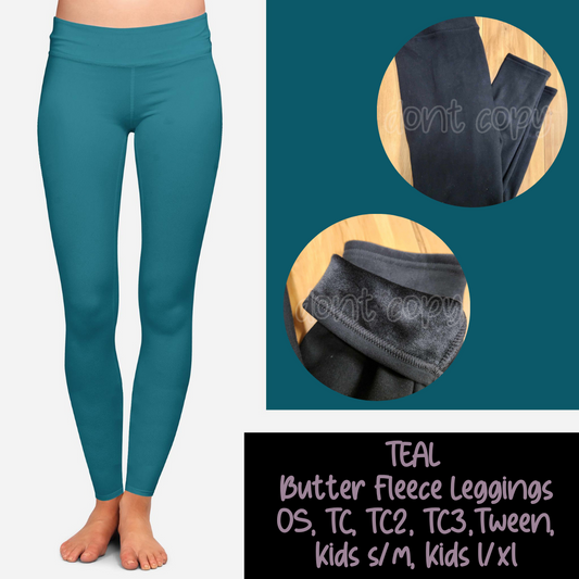 TEAL - BUTTER FLEECE LINED LEGGINGS