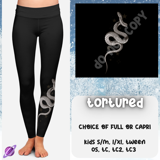 TORTURED - ONE LEG LEGGING & HOODIE RUN - LEGGING/CAPRI PREORDER CLOSING 10/24