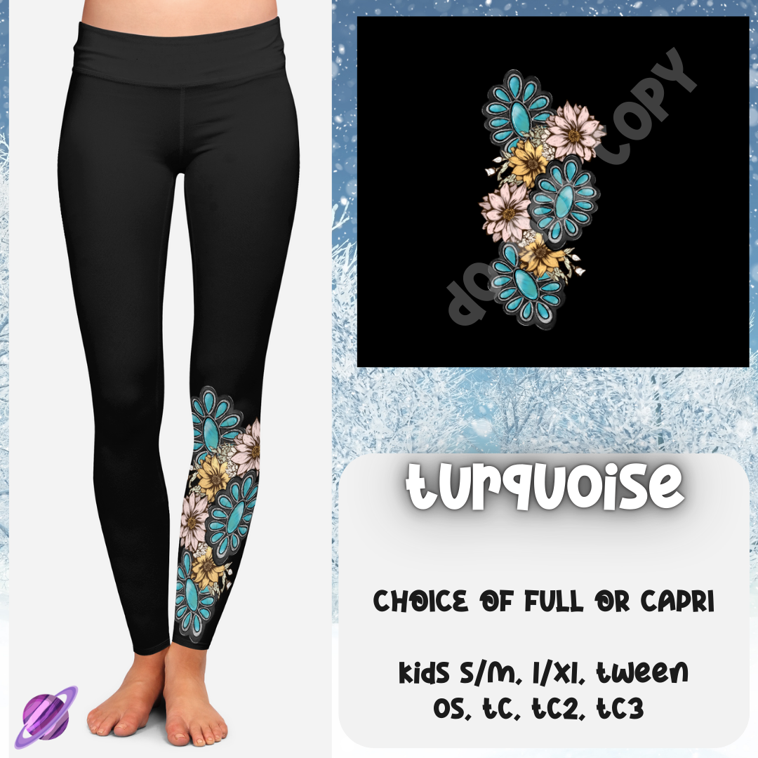 TURQUOISE - ONE LEG LEGGING & HOODIE RUN - LEGGING/CAPRI PREORDER CLOSING 10/24