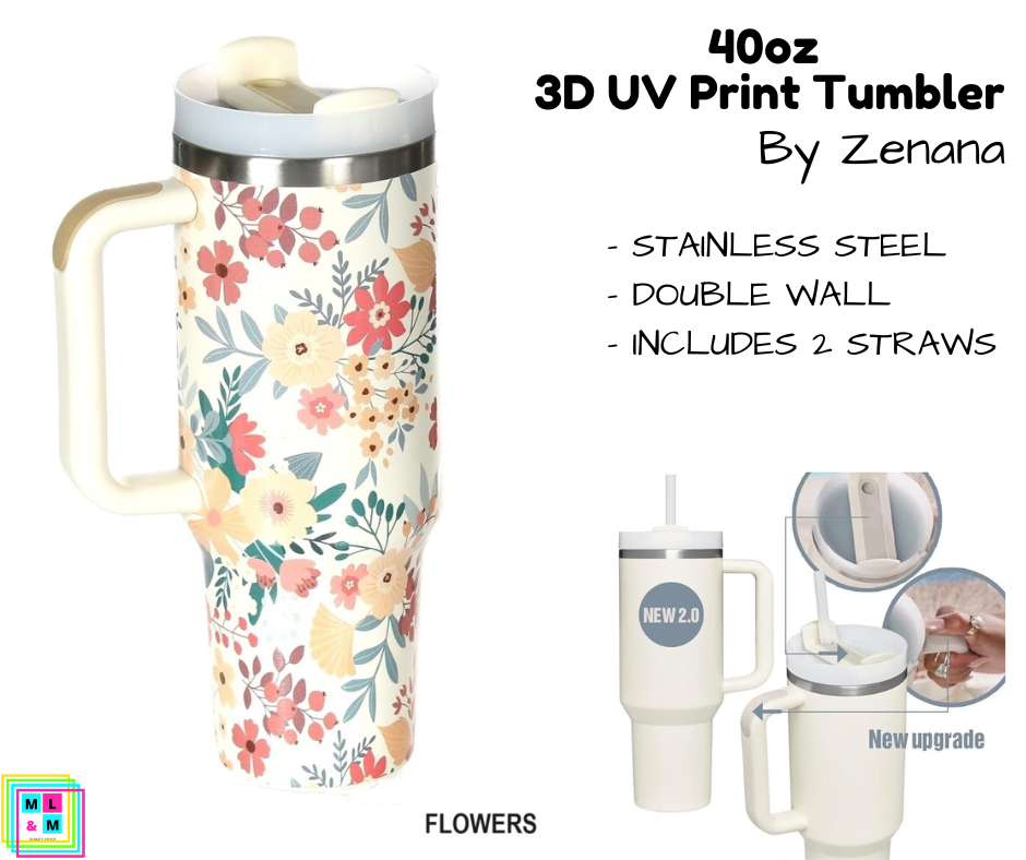 40oz 3D UV Printed Tumbler - Multiple Designs