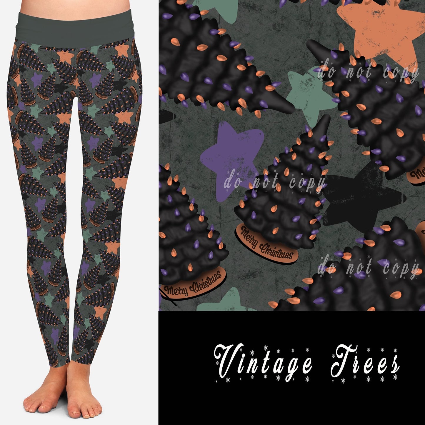 HOLIDAY BATCH 1- VINTAGE TREES LEGGINGS/JOGGERS