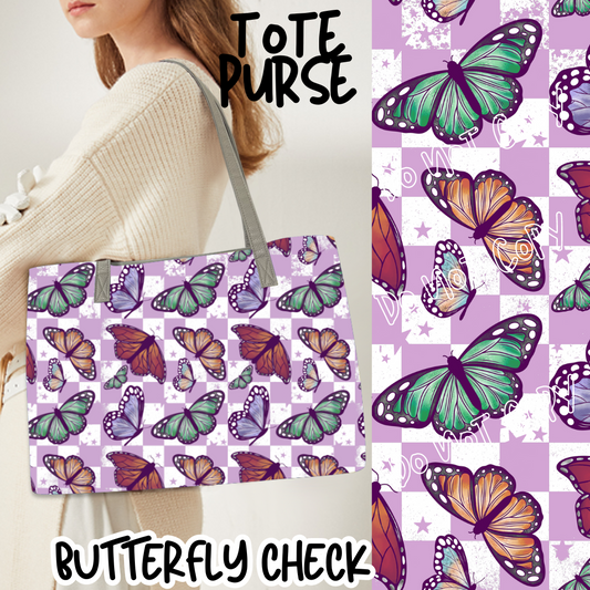 BUTTERFLY CHECK - BAG RUN 3 - TOTE PURSE - PREORDER CLOSING 10/22