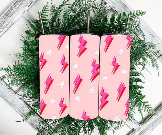 Pink lightning tumbler