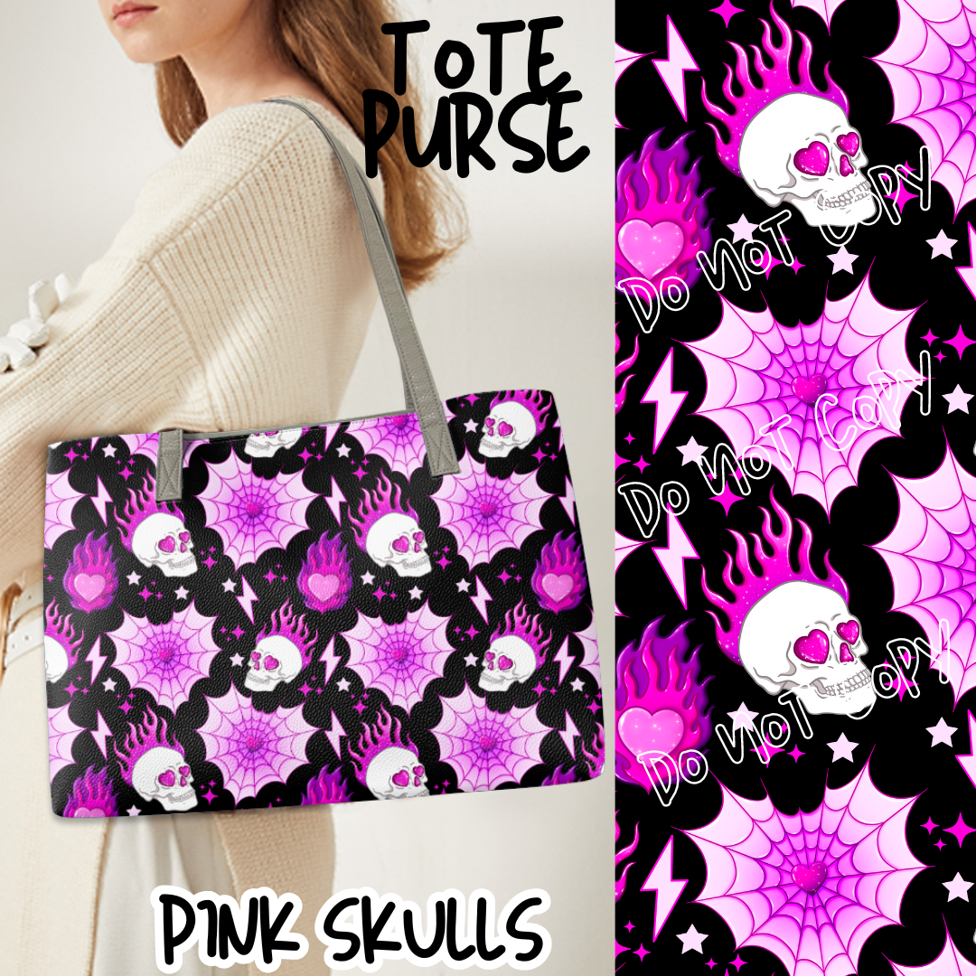 PINK SKULLS  - BAG RUN 3 - TOTE PURSE - PREORDER CLOSING 10/22