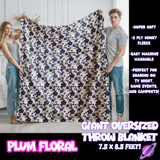 PLUM FLORAL - GIANT SHAREABLE THROW BLANKETS ROUND 10-PREORDER CLOSING 12/2