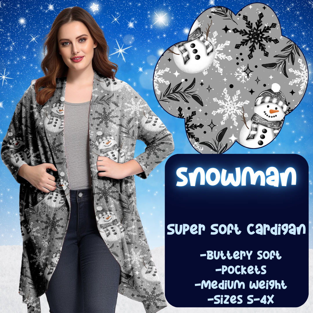 SNOWMAN - SOFT CARDGIAN WINTER RUN CLOSING 10/29